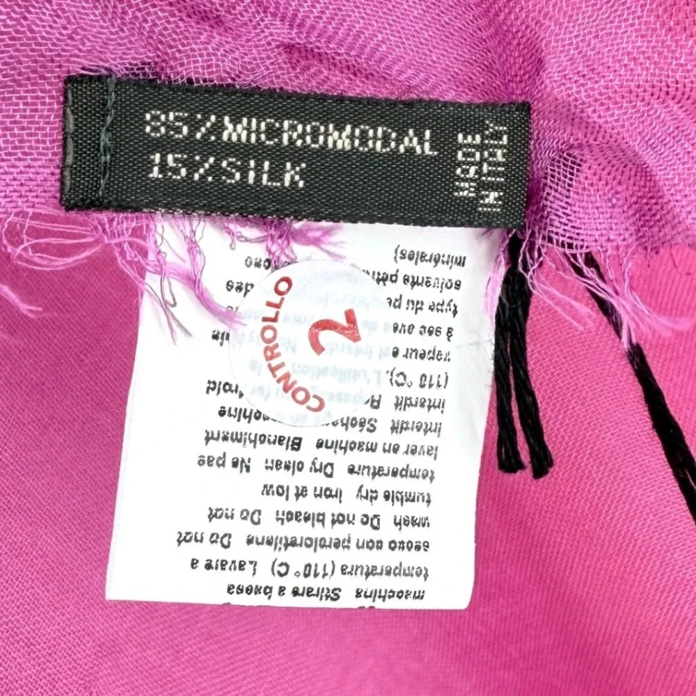 NWT‎ Faliero Sarti Modal Silk Blend Stole Ginevra Scarf Purple Pink Ombre Soft